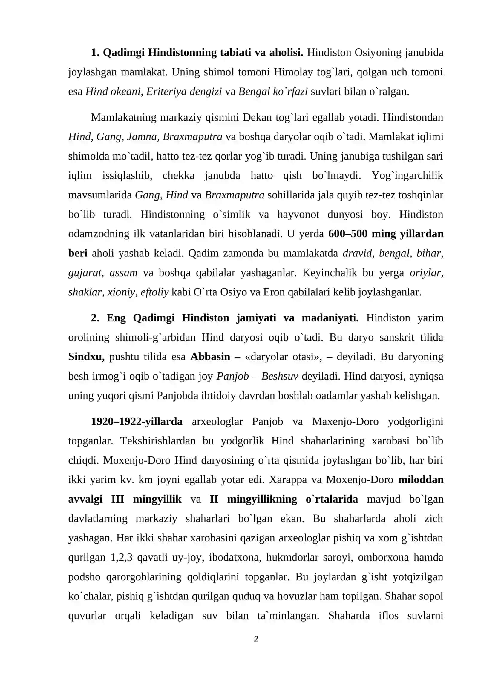 Eng qadimgi Hindiston 2