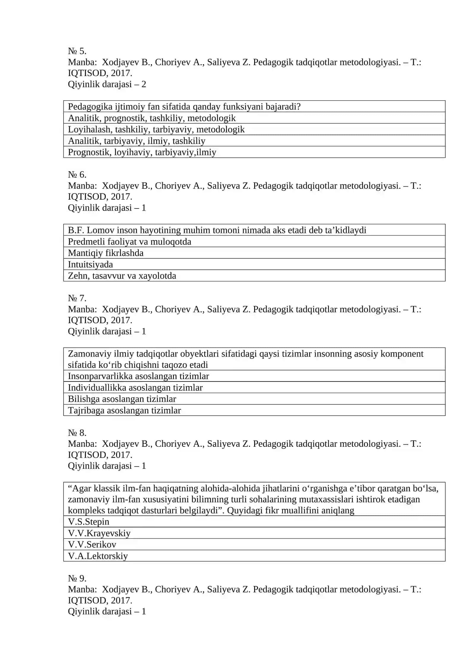 Pedagogik tadqiqotlar metodologiyasi 2