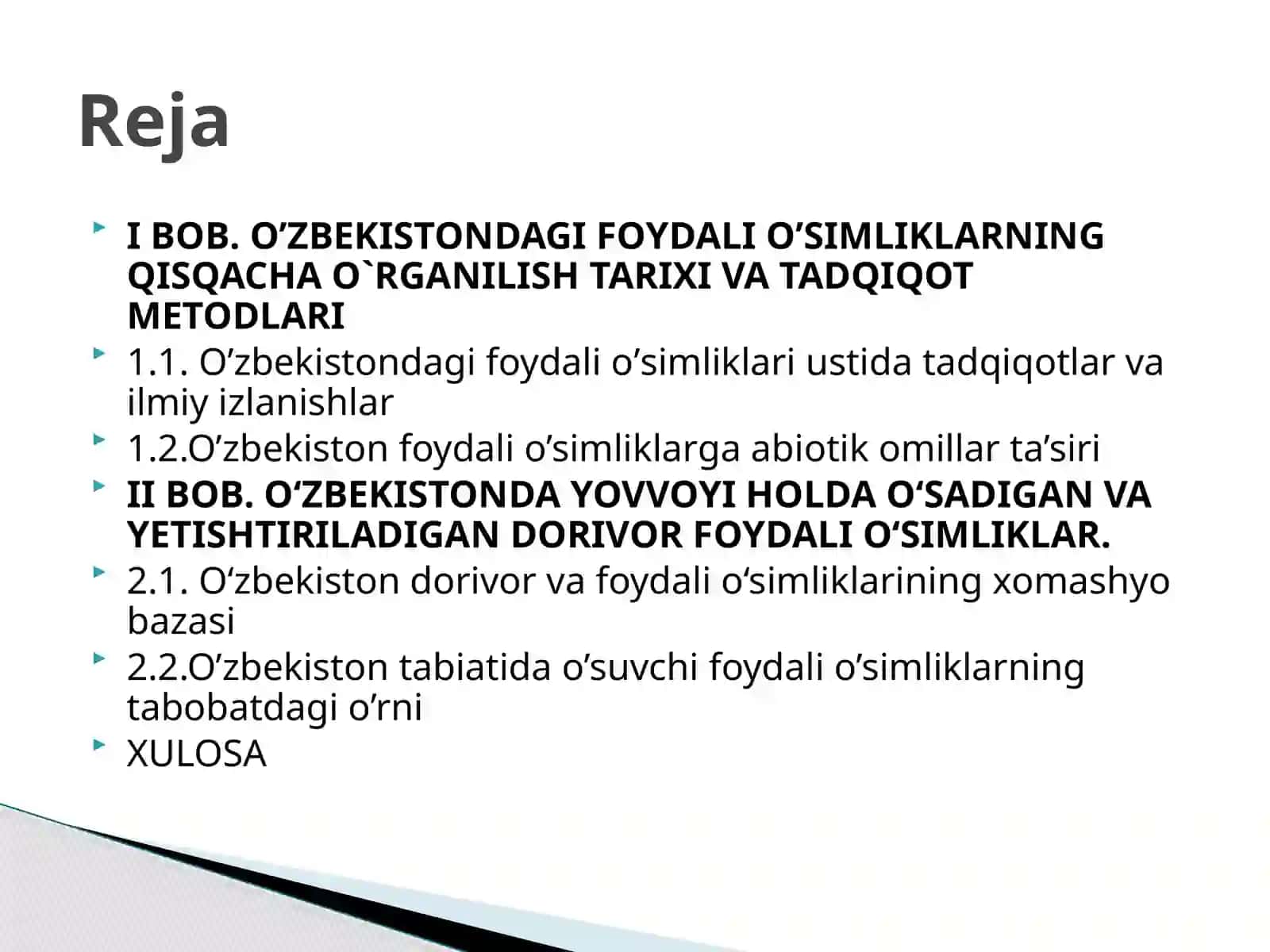 «Oʻzbekistonning foydali oʻsimliklari» 2