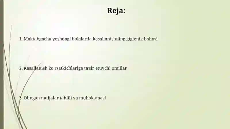 Maktabgacha tarbiya yoshdagi bolalar kasalanish holatini gigenik baholash 2