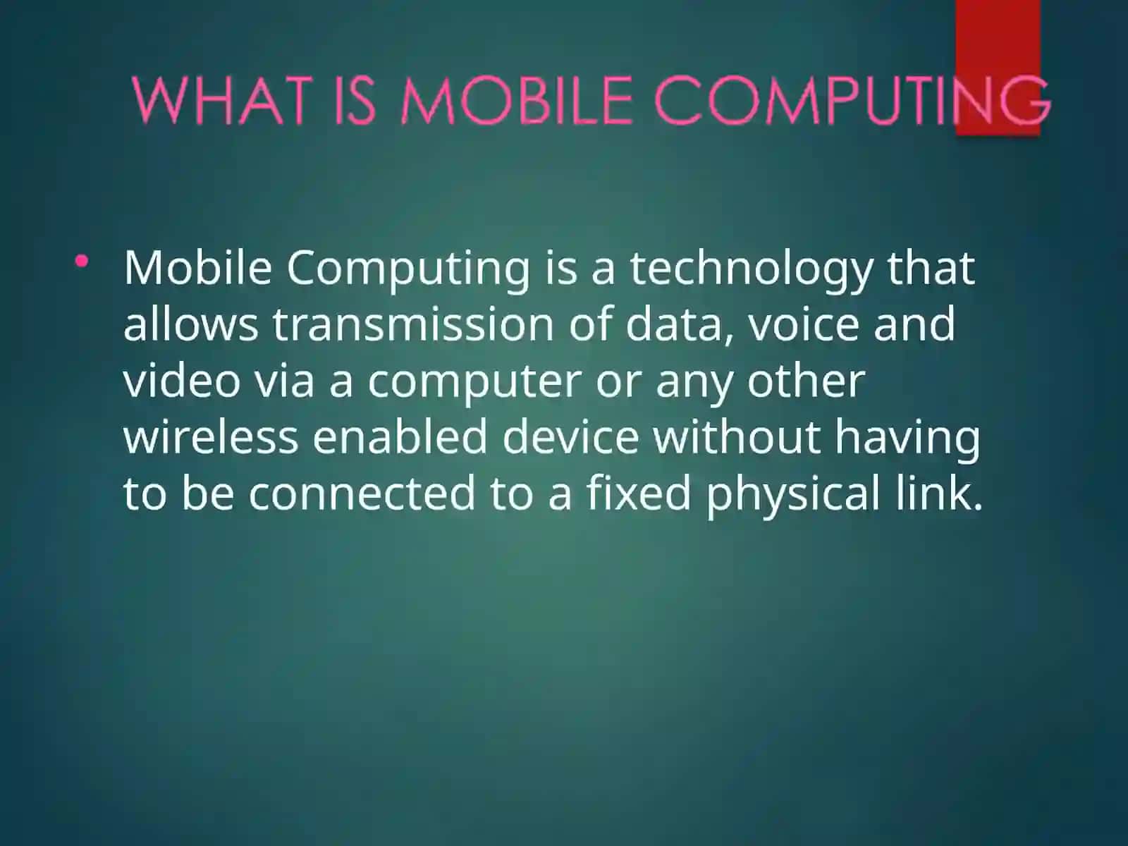 Mobile Computing 2