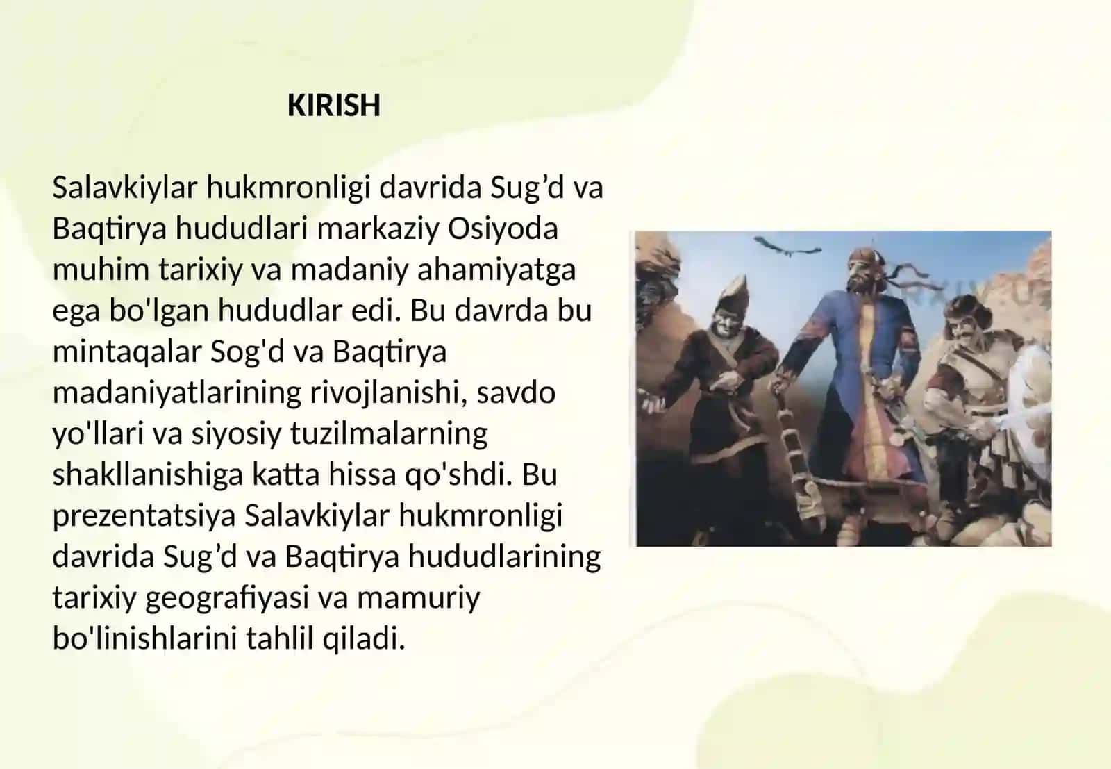 Salavkiylar hukmronligi davrida sug’d va baqtiryaning tarixiy geografiyasi va mamuriy hududiy bo'linishlari 2