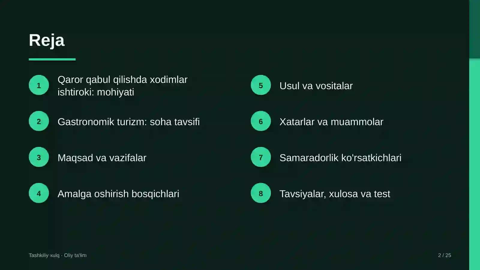 gastronomik turizmda qaror qabul qilishda xodimlar ishtirokini kengaytirish 8128 2