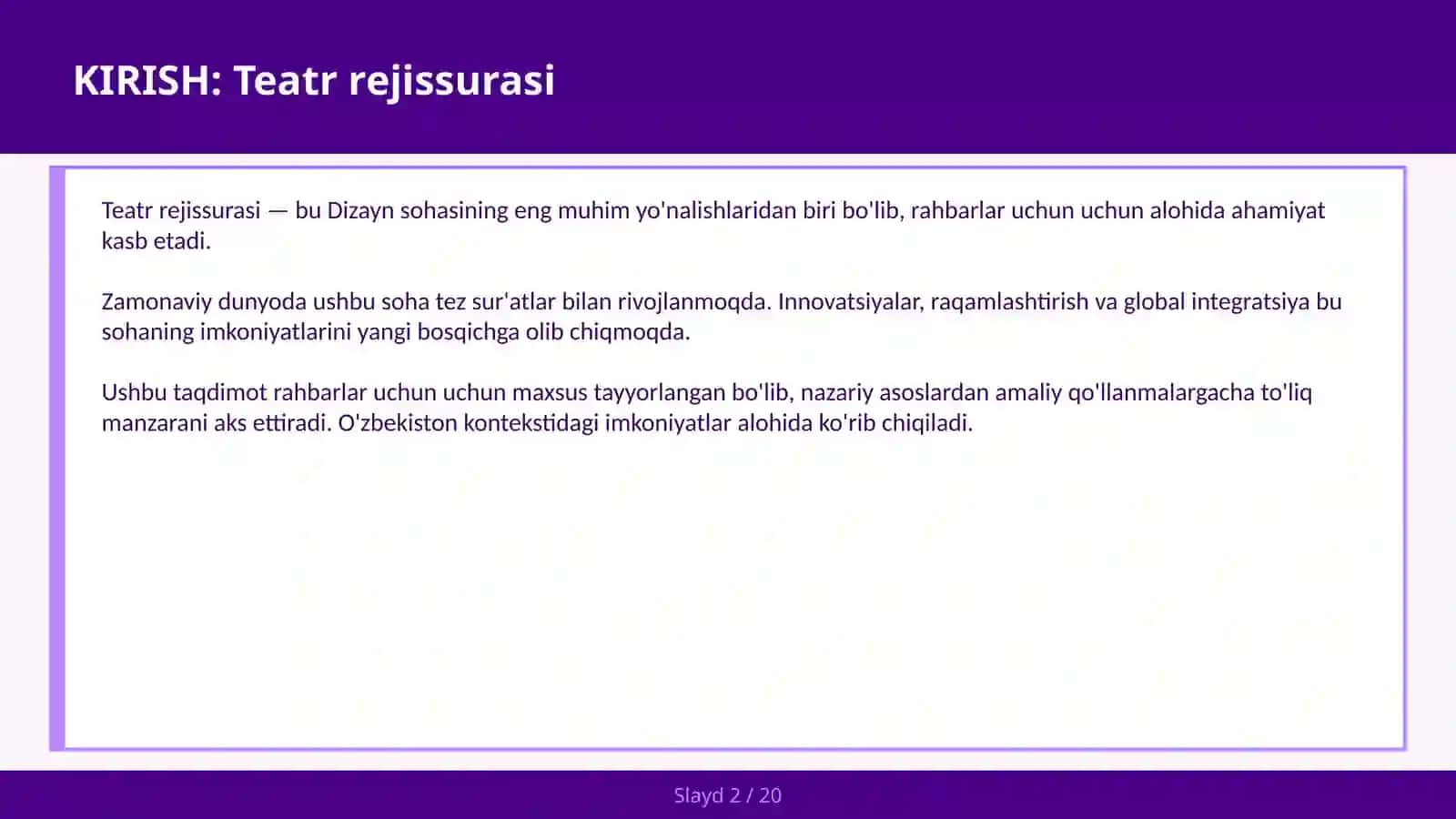 Teatr Rejissurasi 2