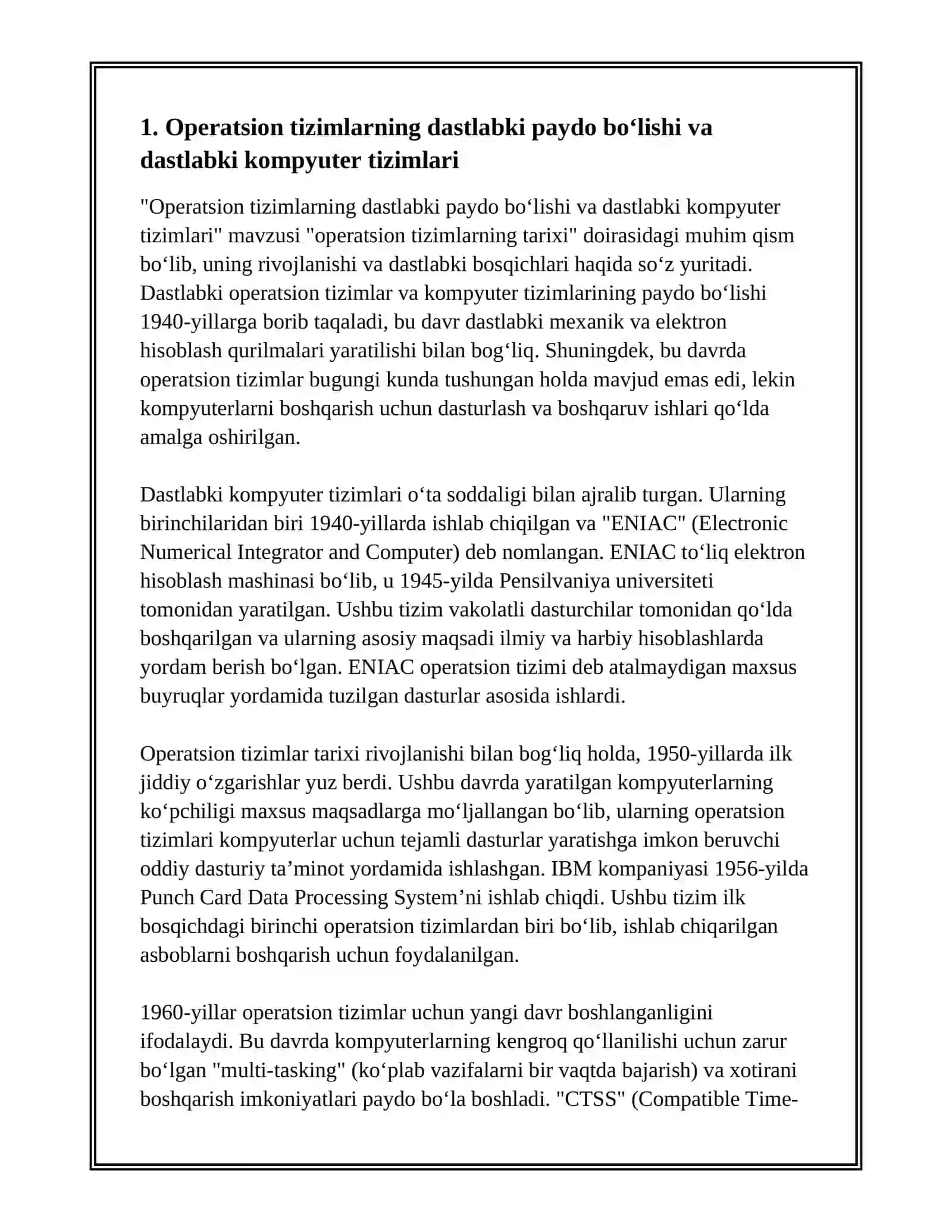Operatsion tizimlarning tarixi 2