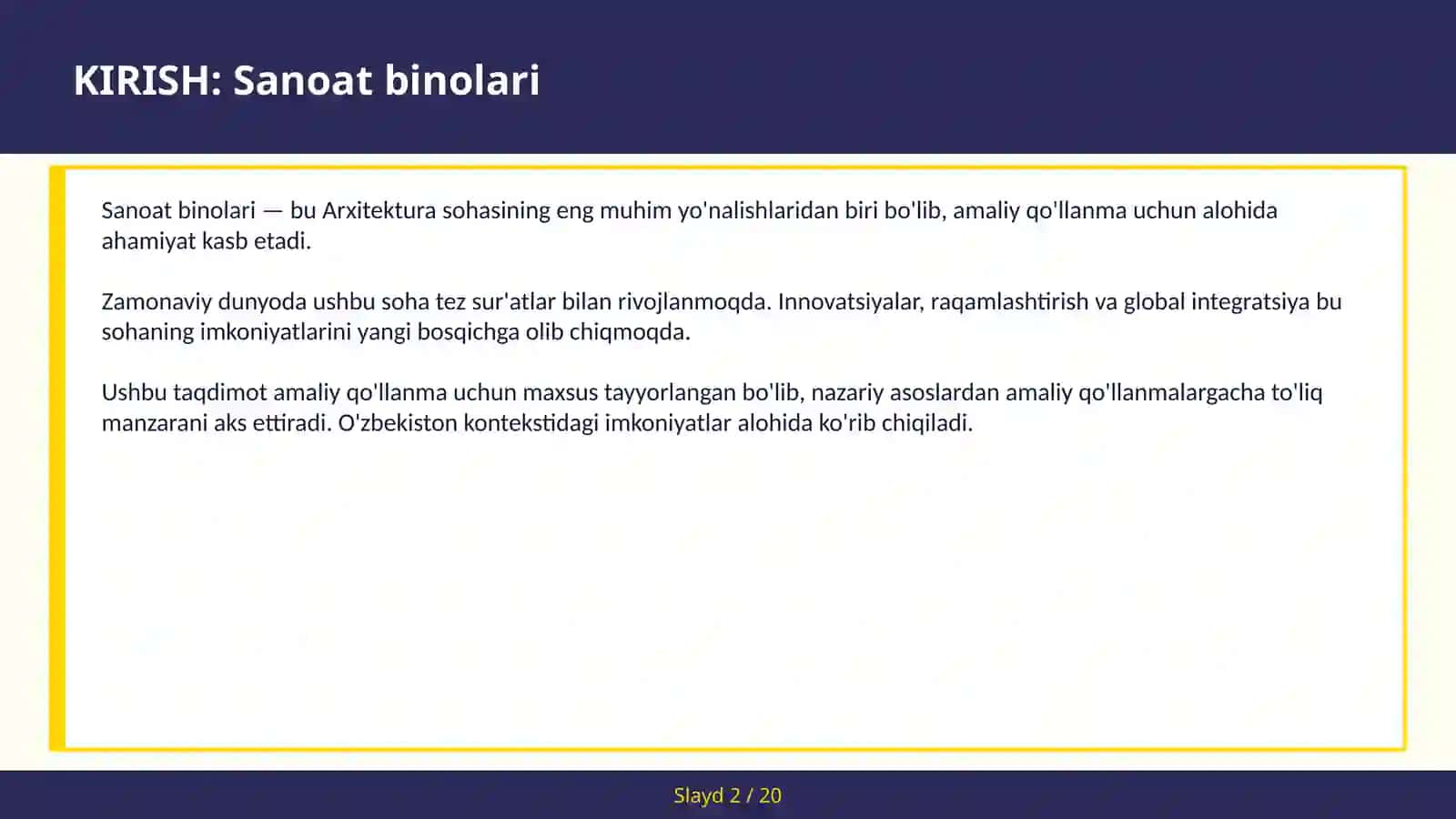 Sanoat binolari 2