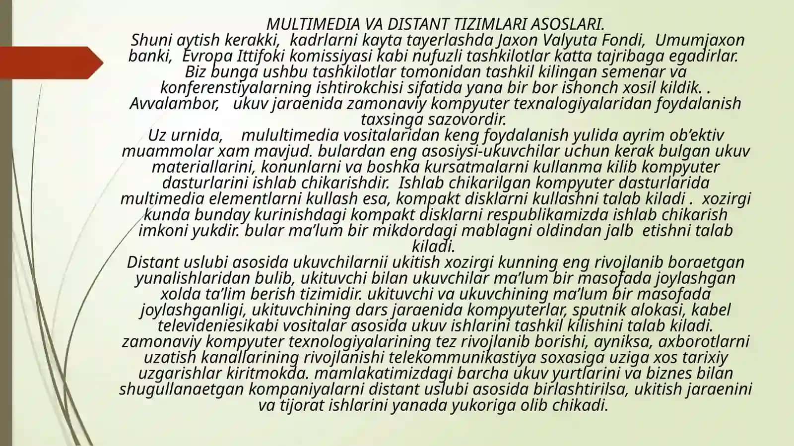 Multimedia va uning taʼminoti 2