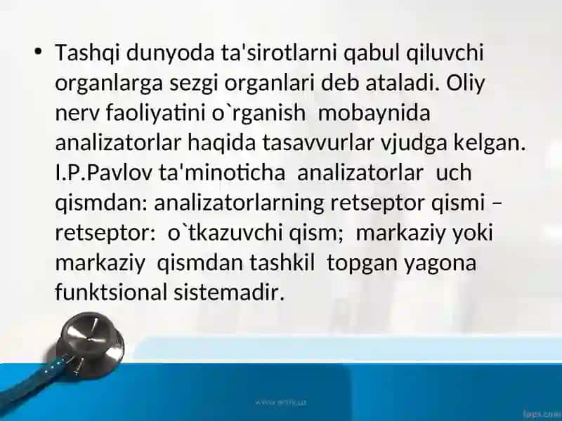 Organizm faoliyatida sеzgi organlarining roli 2
