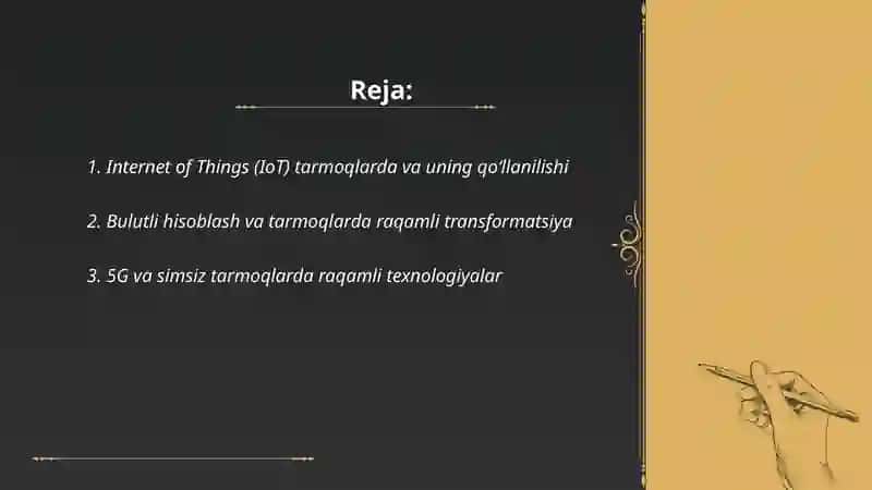 Tarmoqlarda raqamli texnologiyalar 2