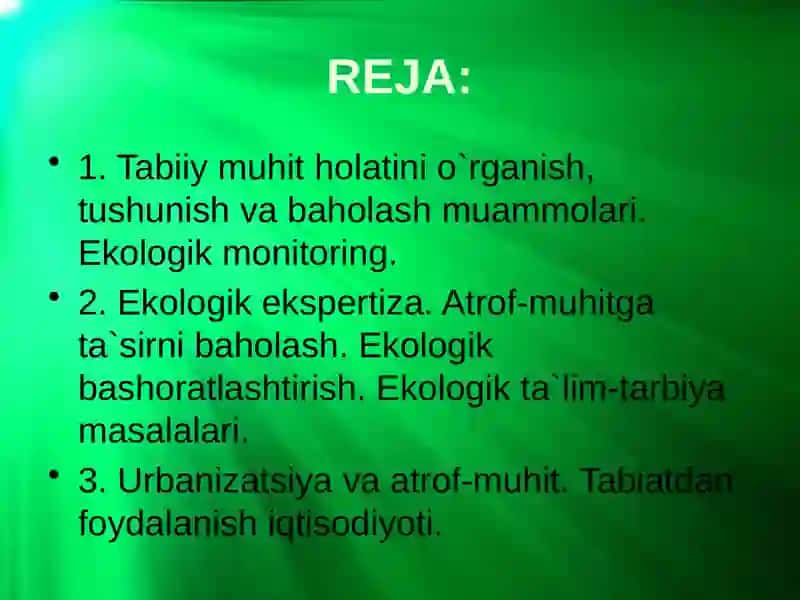 TABIATNI MUHOFAZA QILISH VA UNDAN FOYDALANISHNING EKOLOGIK, IJTIMOIY IQTISODIY VA SIYOSIY JIHATLARI 2