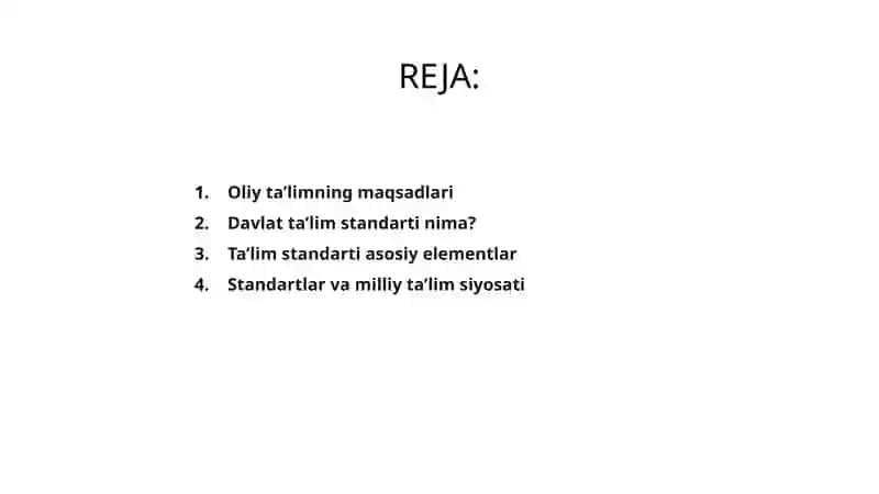 Oliy ta’limning davlat ta’lim standarti 2