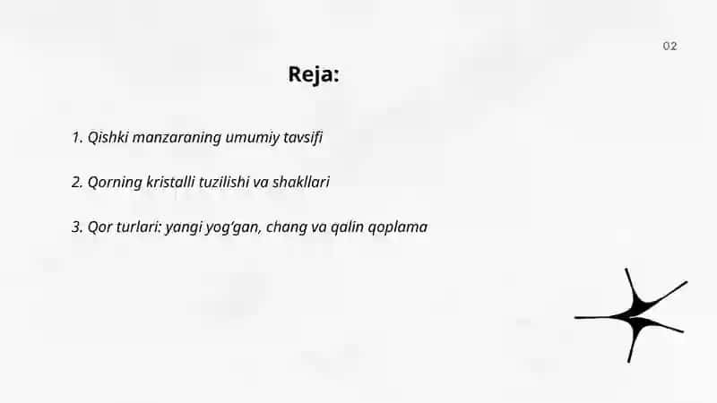 Qishki manzara, qorining hususiyati haqida suxbat o'tqazish 2