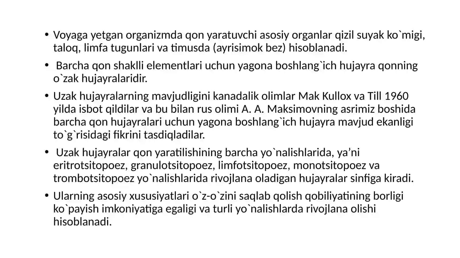 QON YARATILISHI (GEMOTSITOPOEZ,EMOCYTOPOIESIS) 2