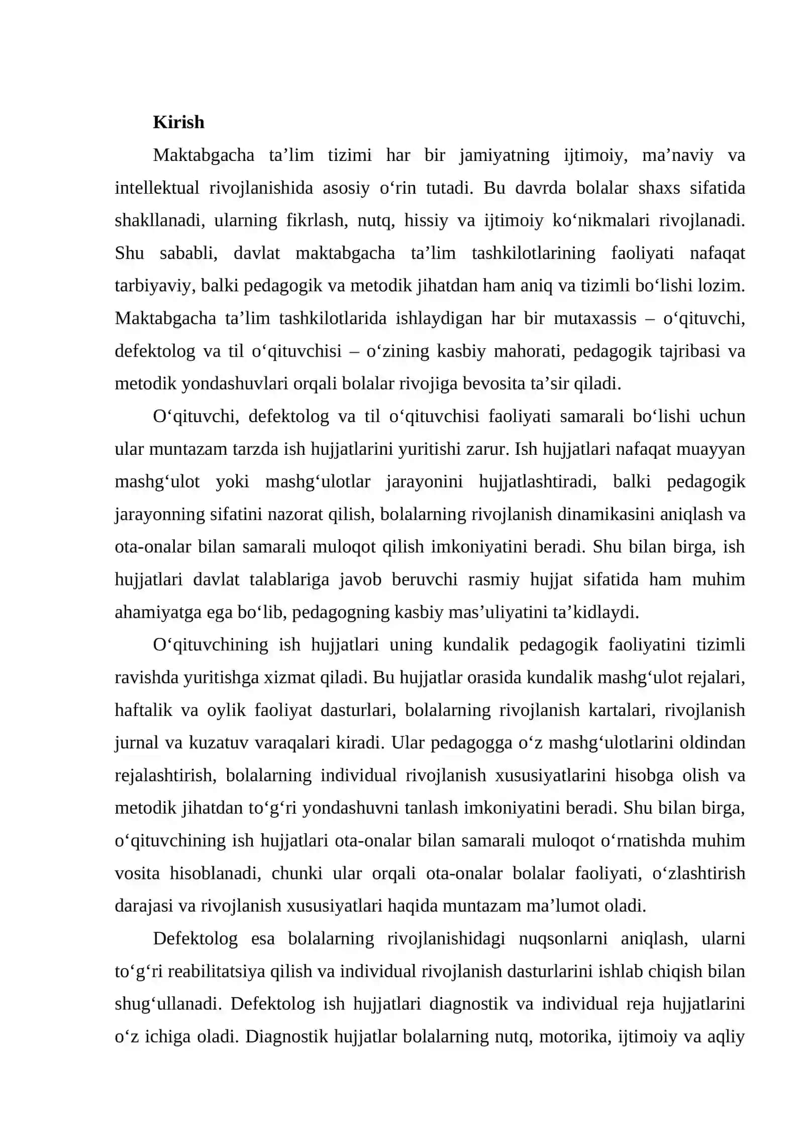 O‘qituvchi, defektolog va til o‘qituvchisi ish hujjatlari 2