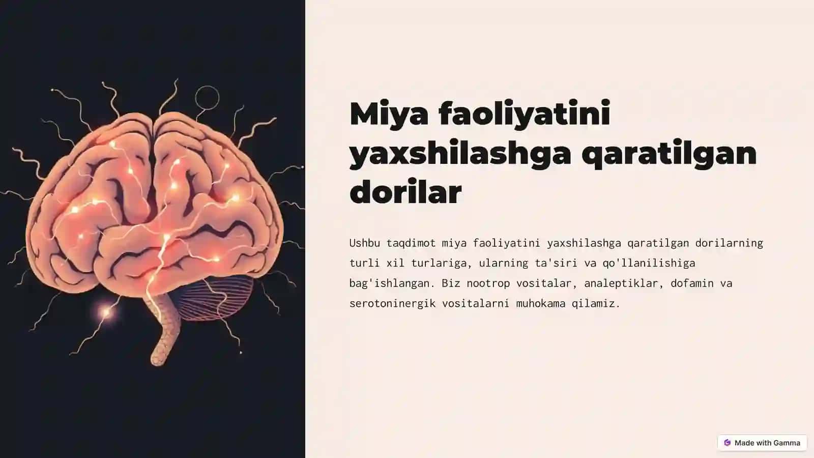 Nootropik va Serotoninergik Dorilar 2