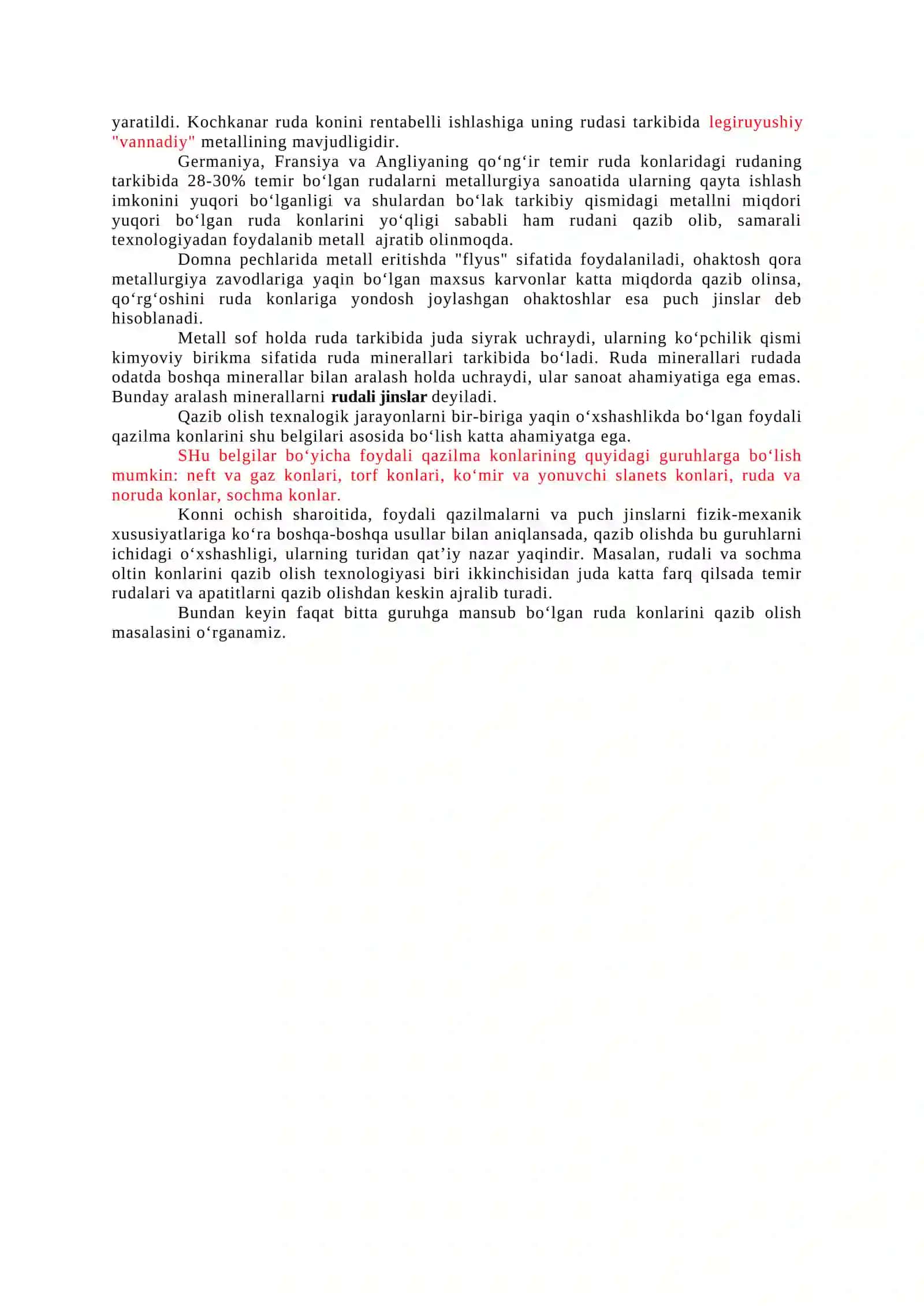 Foydali qazilma konlarini kon-geologik xarakteristikasi 2