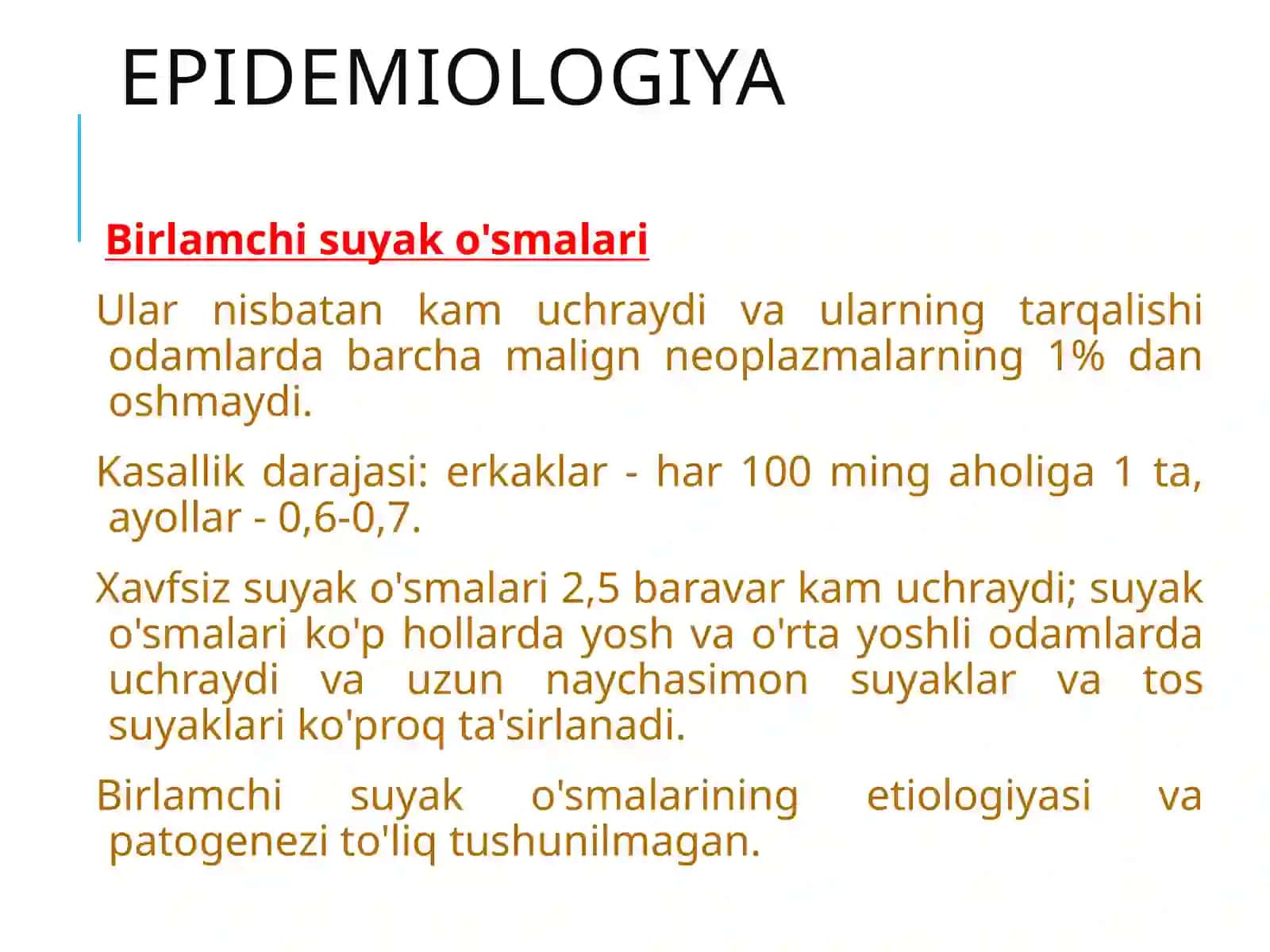 Xavfsiz osteogen o‘smalari. Klinikasi, tashxisi, davolash 2