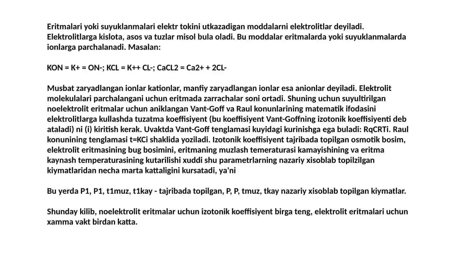 Elektrolitik  dissotsiyalanish  nazariyasi 2