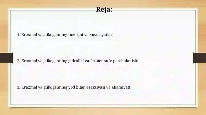 Kraxmal va glikogenning reaksiyalari 2