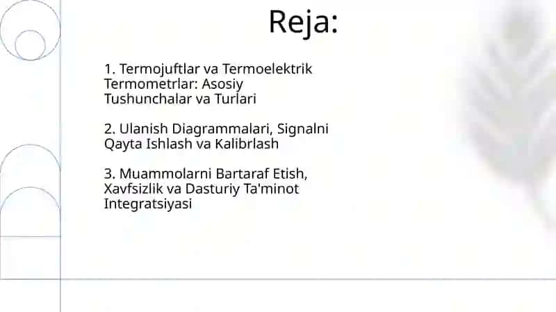 Termojuftliklar va termoelektrik termometrlarining ulash chizmalari 2