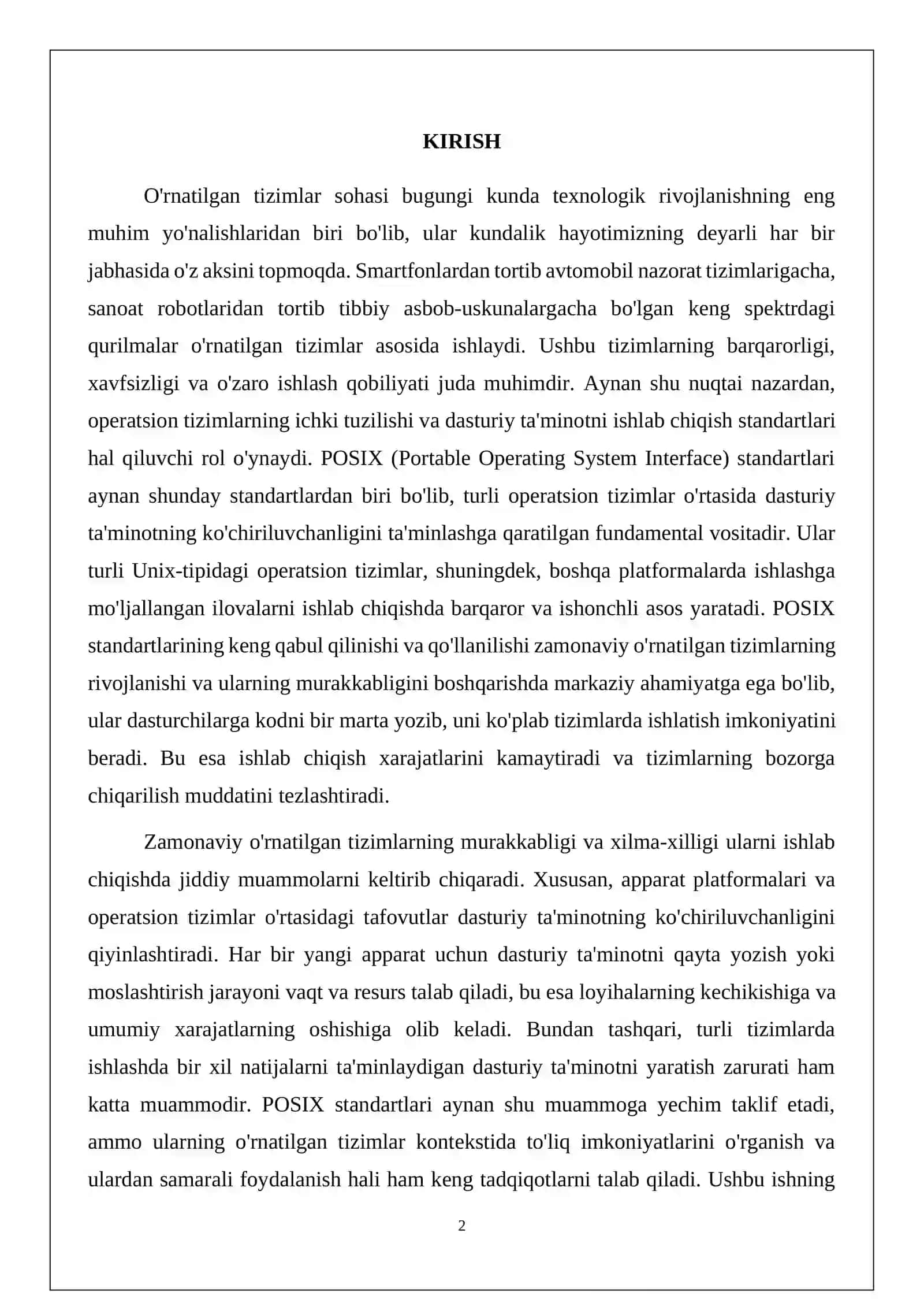 POSIX STANDARTLARI 2
