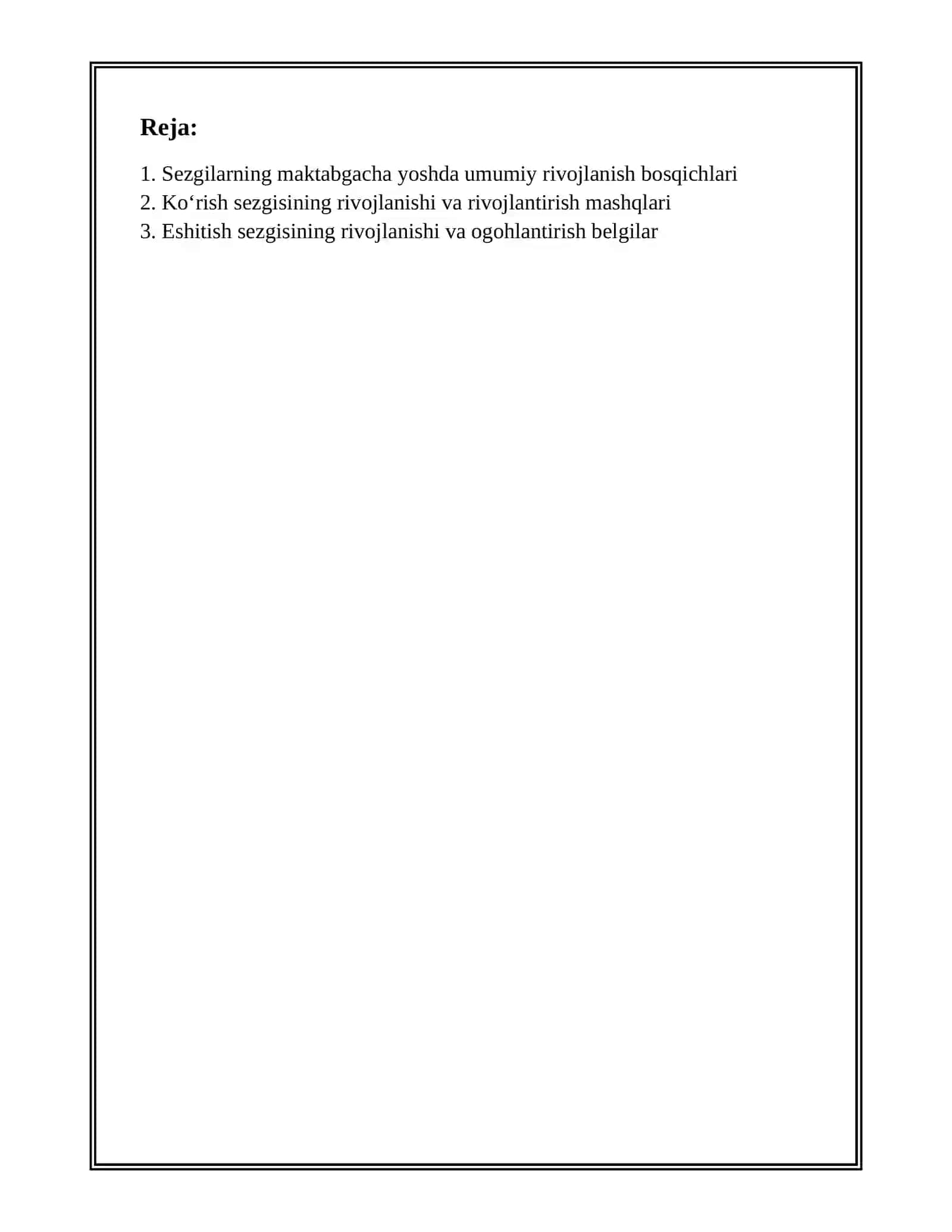 MAKTABGACHA YOSHDAGI BOLALARDA SEZGILARNING RIVOJLANISHI 2
