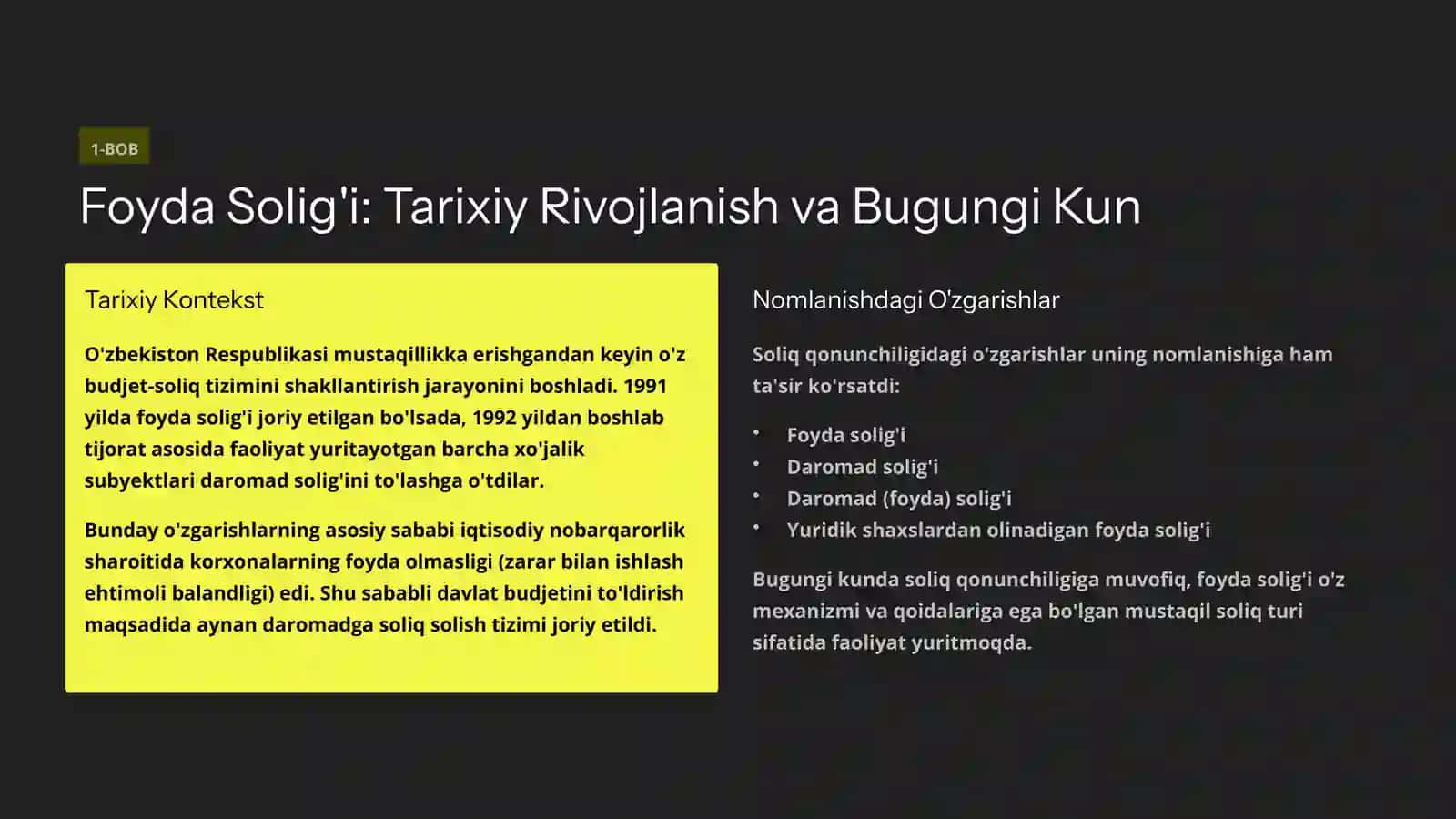 Foyda Solig'i: Nazariy Asoslar va Amaliy Tatbiqi 2
