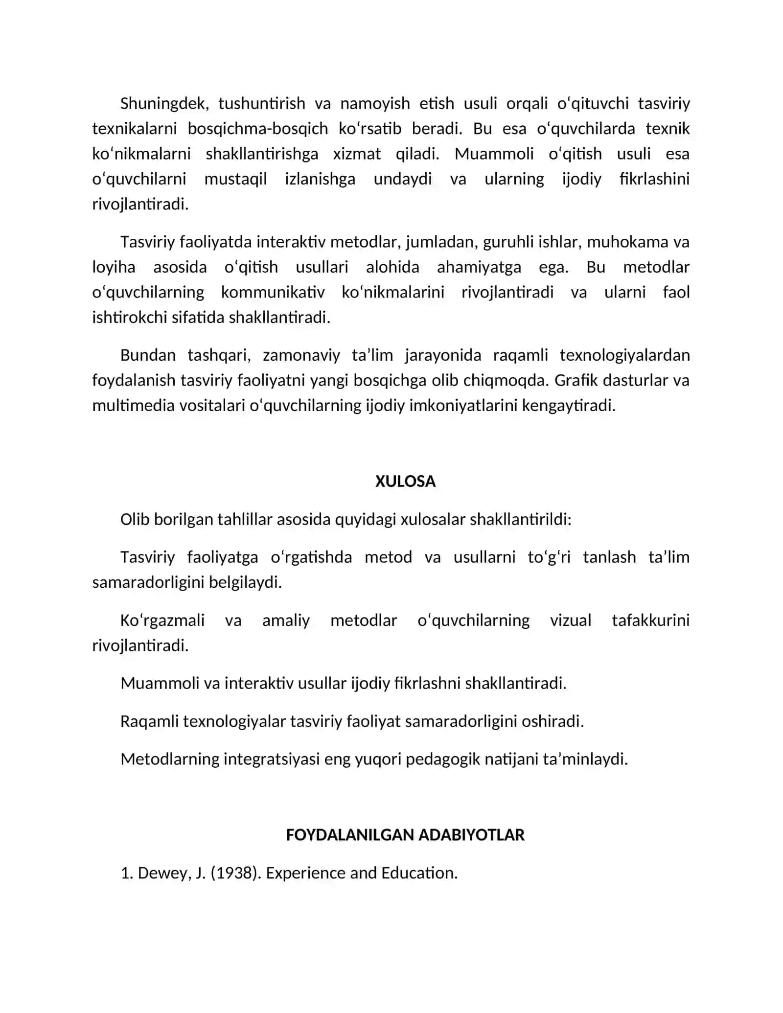 TASVIRIY FAOLIYATGA O‘RGATISHNING METOD VA USULLARI 2