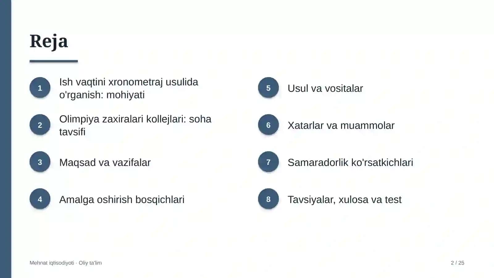olimpiya zaxiralari kollejlarida ish vaqtini xronometraj usulida o'rganish 2373 2