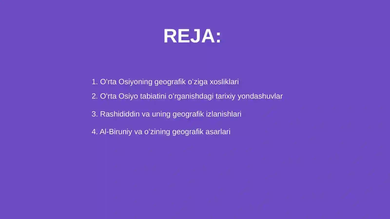 Oʻrta Osiyo tabiatini geografik oʻrganishga xissa qoʻshgan olimlarni ishlari bilan tanishish 2