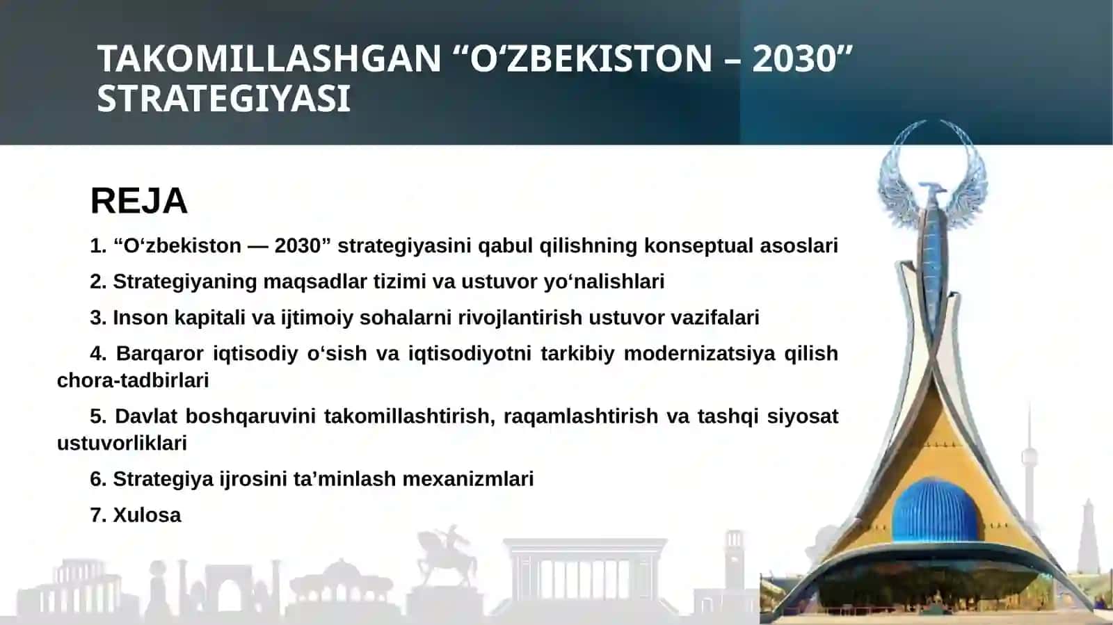 Takomillashgan “Oʻzbekiston – 2030” strategiyasi mazmun mohiyati 2
