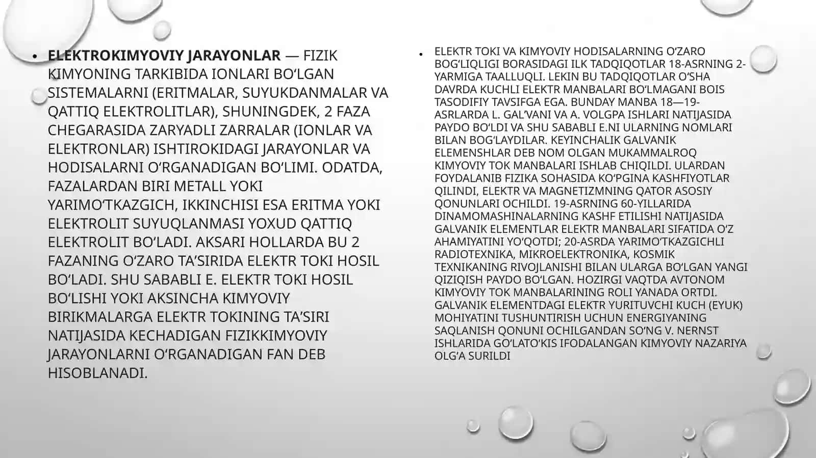 Elektrolizning fizik-kimyoviy Asoslari 2