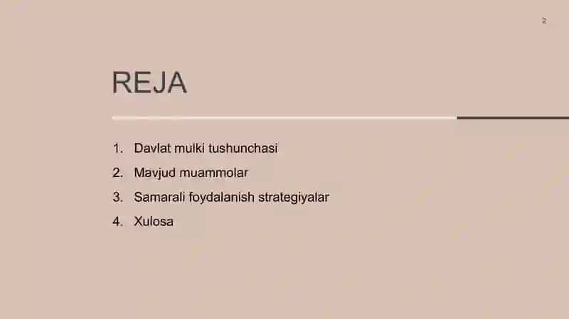 Davlat mulkidan samarali foydalanish 2