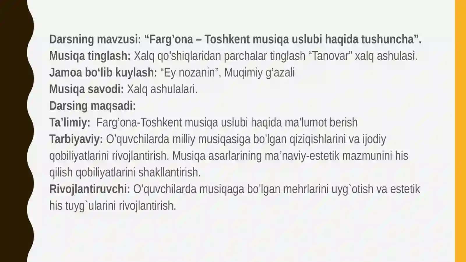 “Farg’ona– Toshkent musiqa uslubi haqida tushuncha” 2