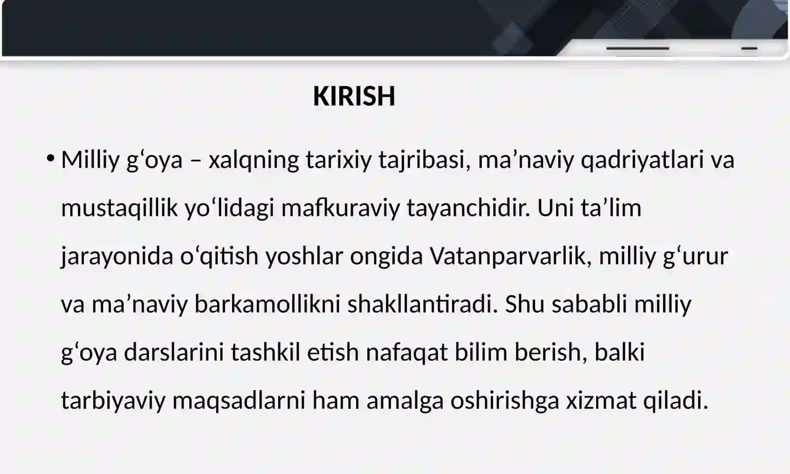 Milliy g'oya darslarini tashkil etishning inovatsion usullari 2