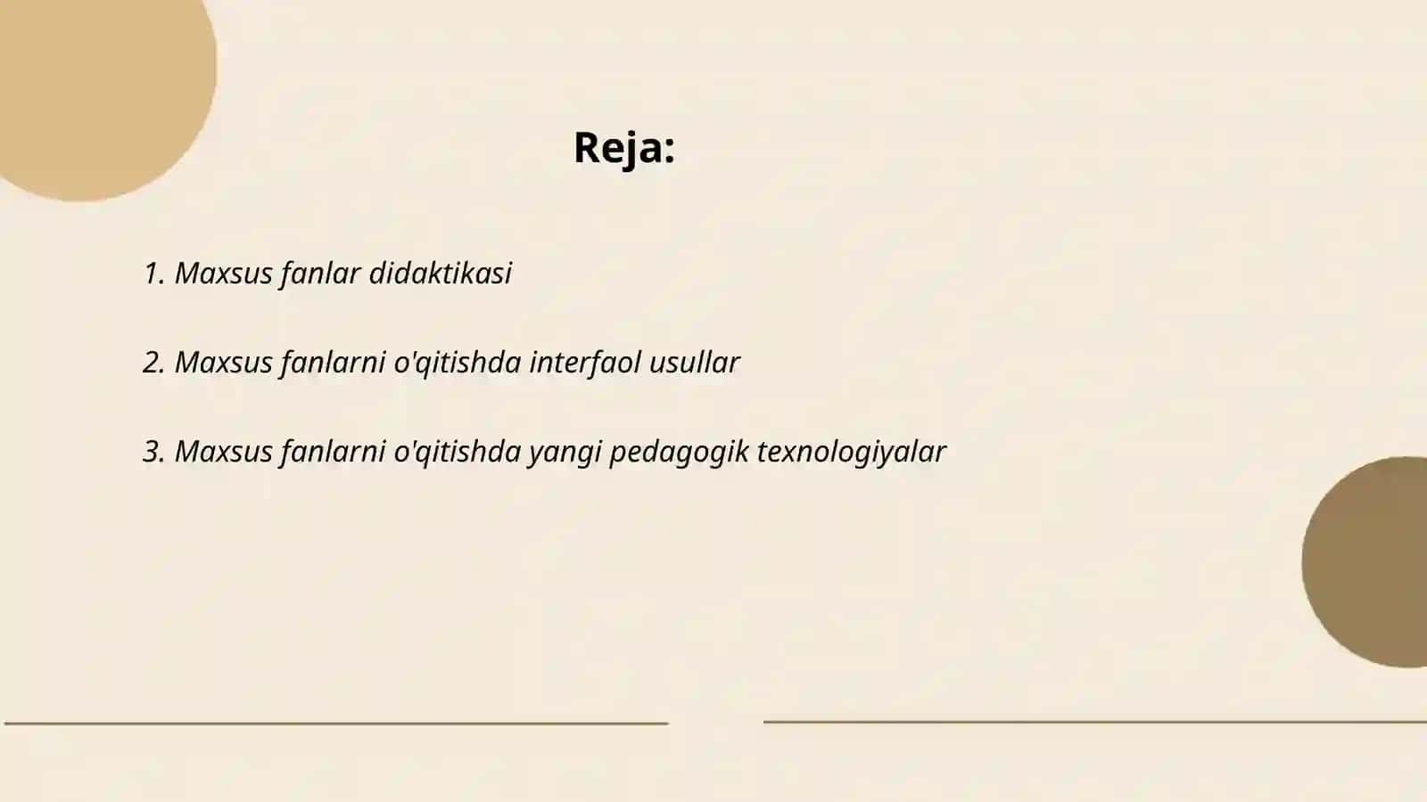 Maxsus fanlar didaktikasi 2