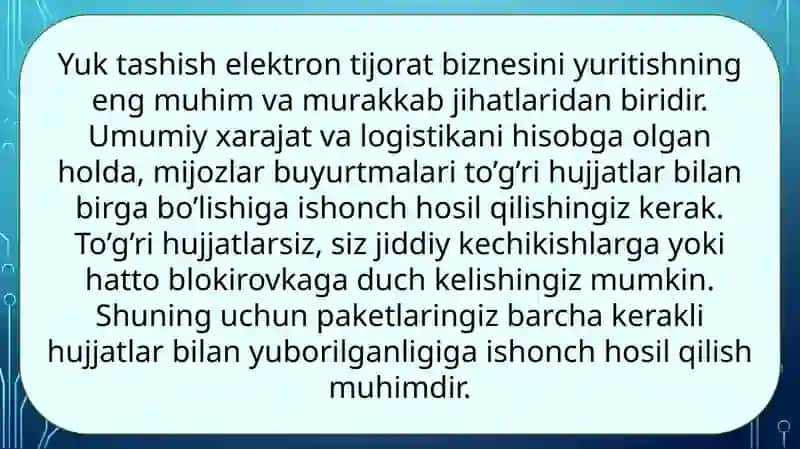 Yuktashishda ishlatiladigan transport hujjatlari 2