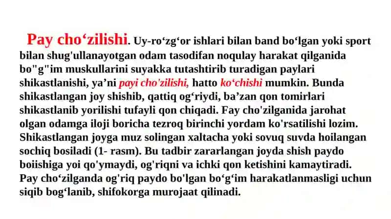 Suyaklar shikastlanganda birinchi yordam ko’rsatish 2