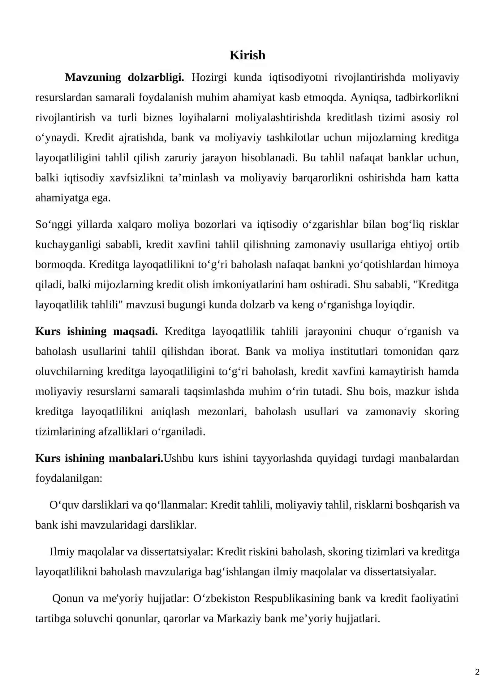 Kreditga layoqatlilik 2