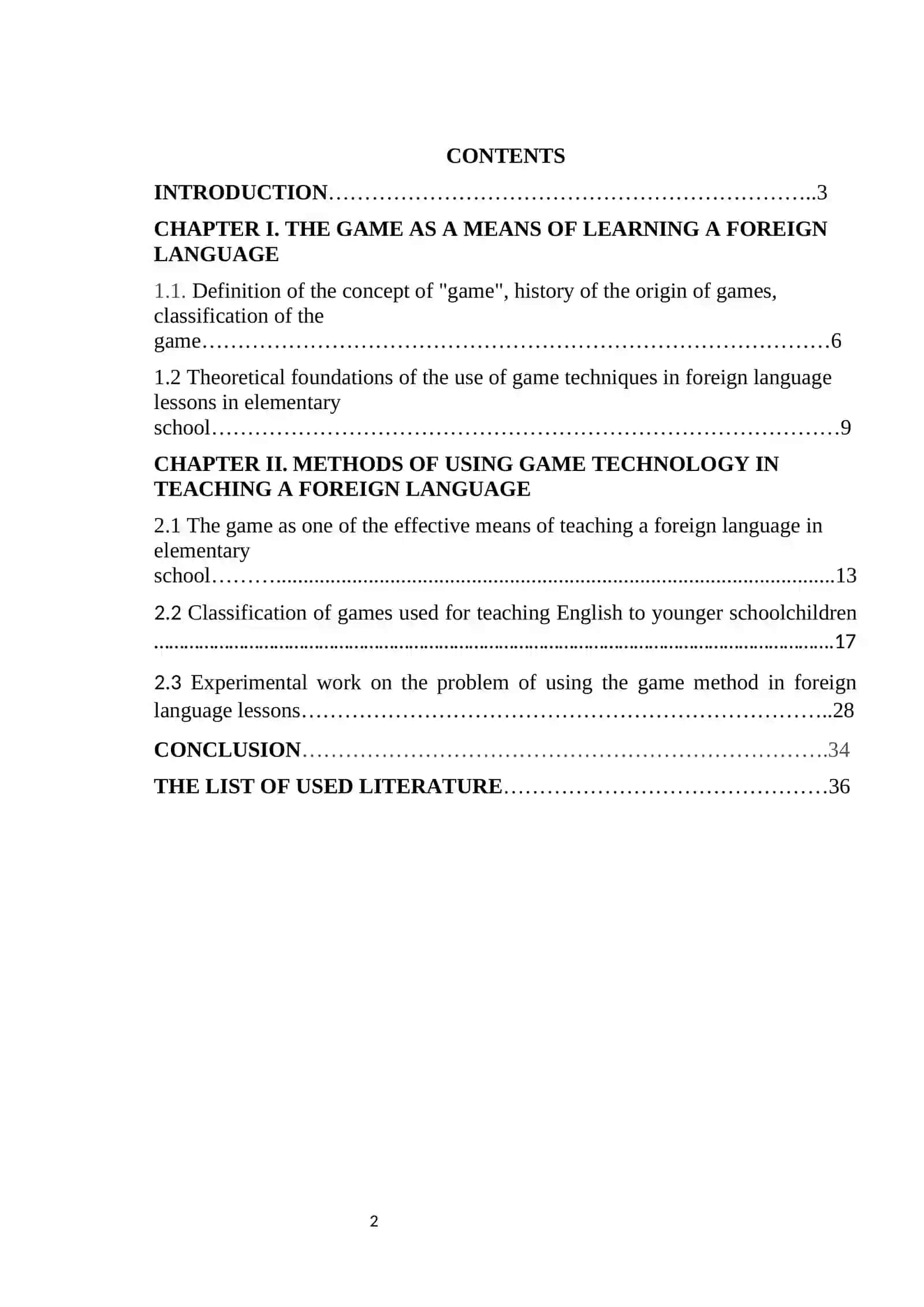 COURSE WORK: METHODOLOGICAL TECHNIQUES AND EXERCISES FOR TEACHING A FOREIGN LANGUAGES 2
