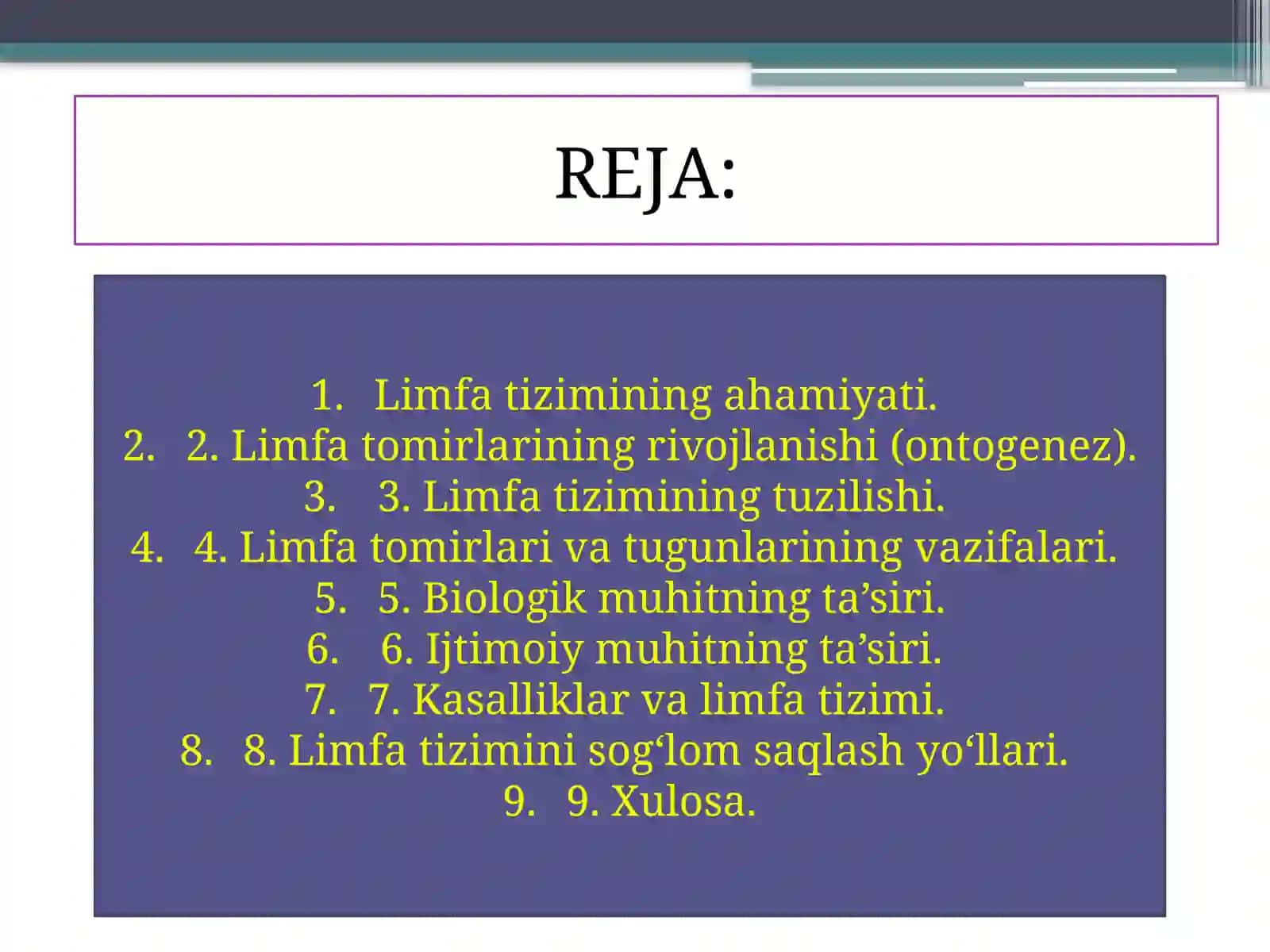Abdimalikova Jayrona - Limfatomirlarining Taraqqiyoti va Tuzilishi 2