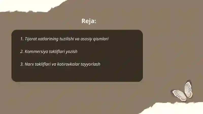 Tijorat yozishmalari 2