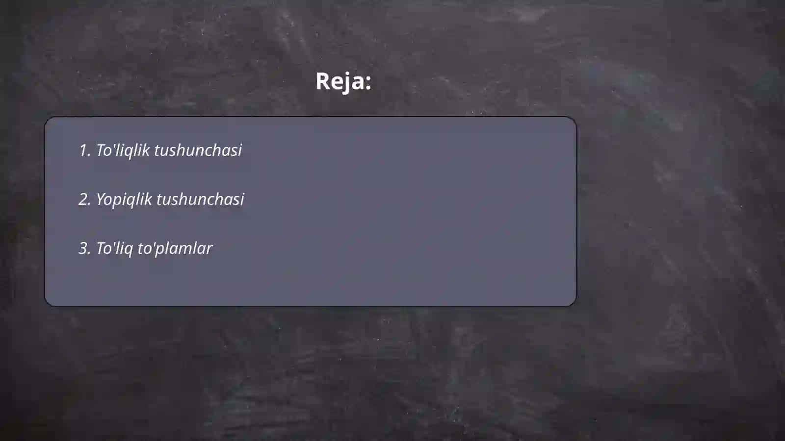 To'liqlik va yopiqlik. Muhim yopiq sinflar 2