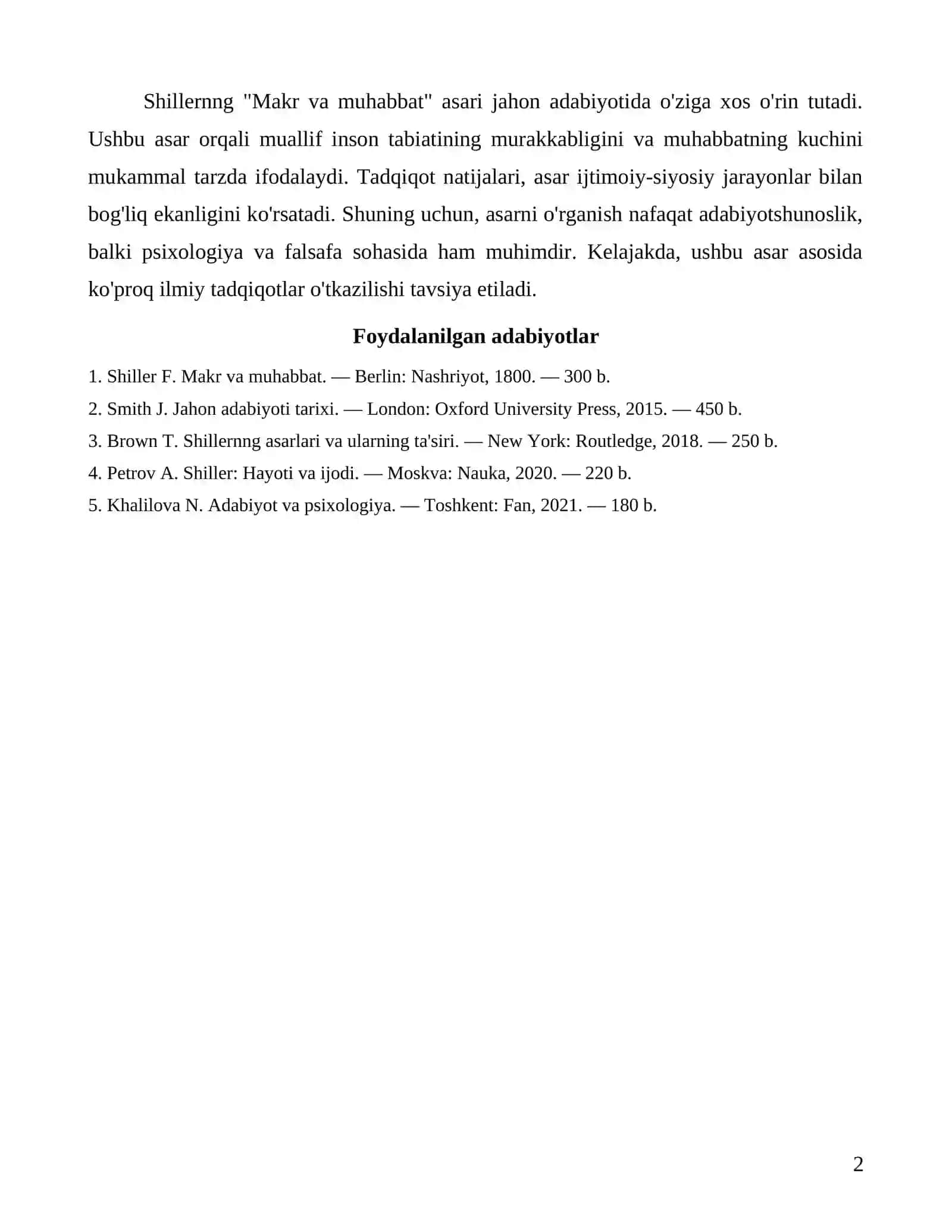 Shillernng "Makr va muhabbat" asari 2