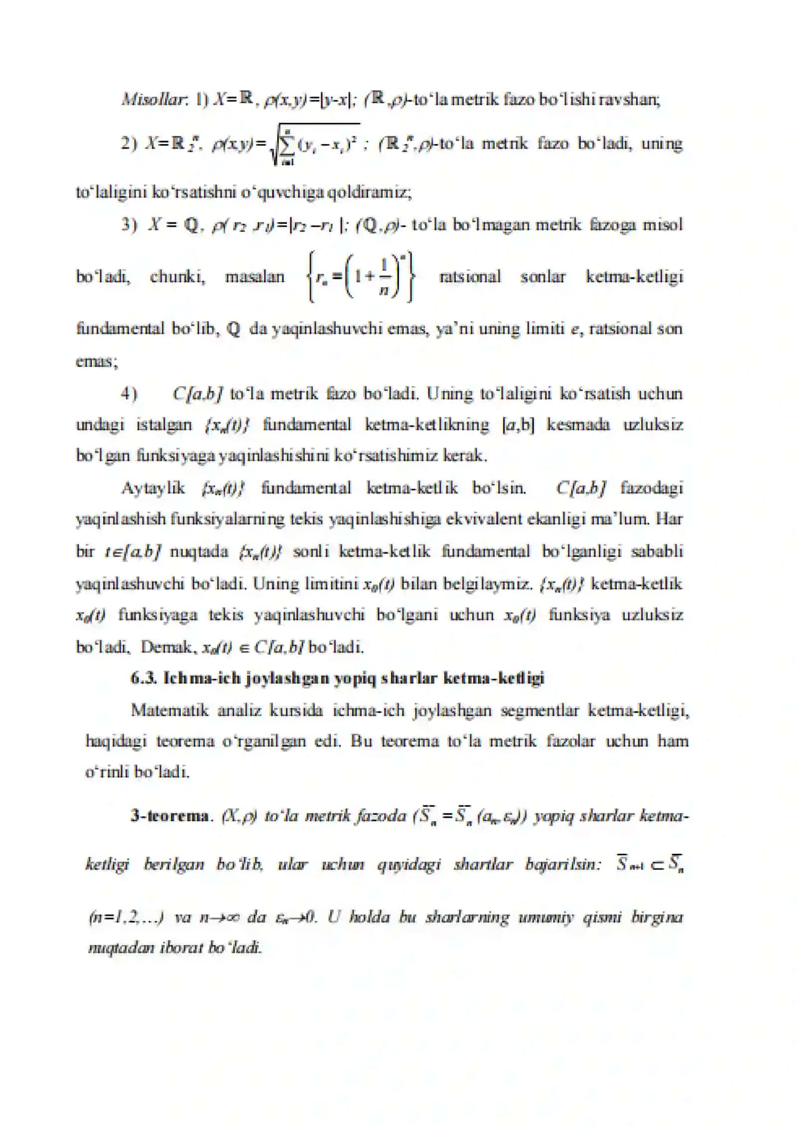 ma’ruza.Toʻla metrik fazolar 2