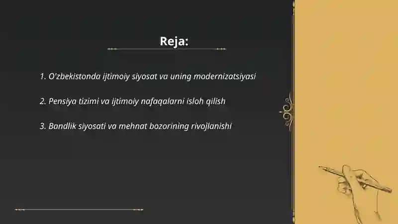 O'zbekistonda ijtimoiy sohada amalga oshirilayotgan o'zgarishlar mazmuni va mohiyati 2