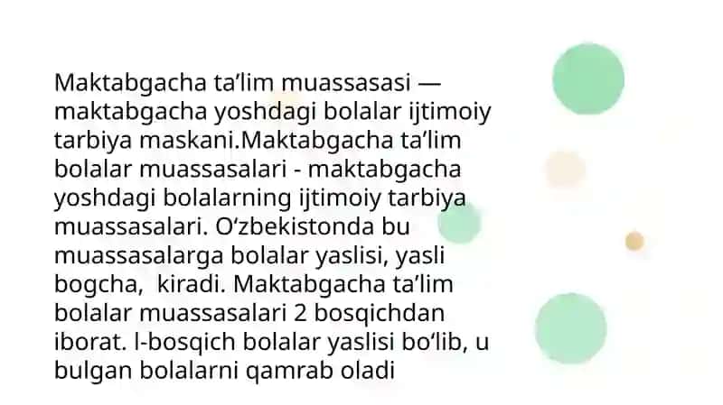 Maktabgacha talim tashkiloti 2