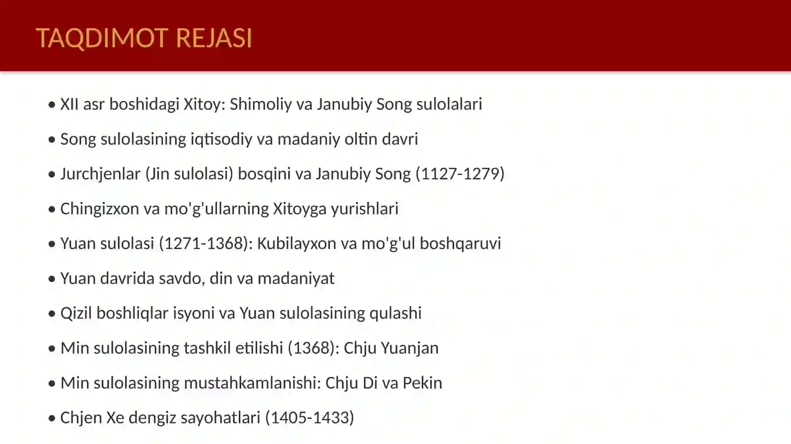 XII-XVII asrlarda Xitoy 2