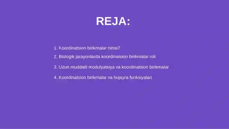 Koordinatsion birikmalarning biologik jarayonlardagi roli 2