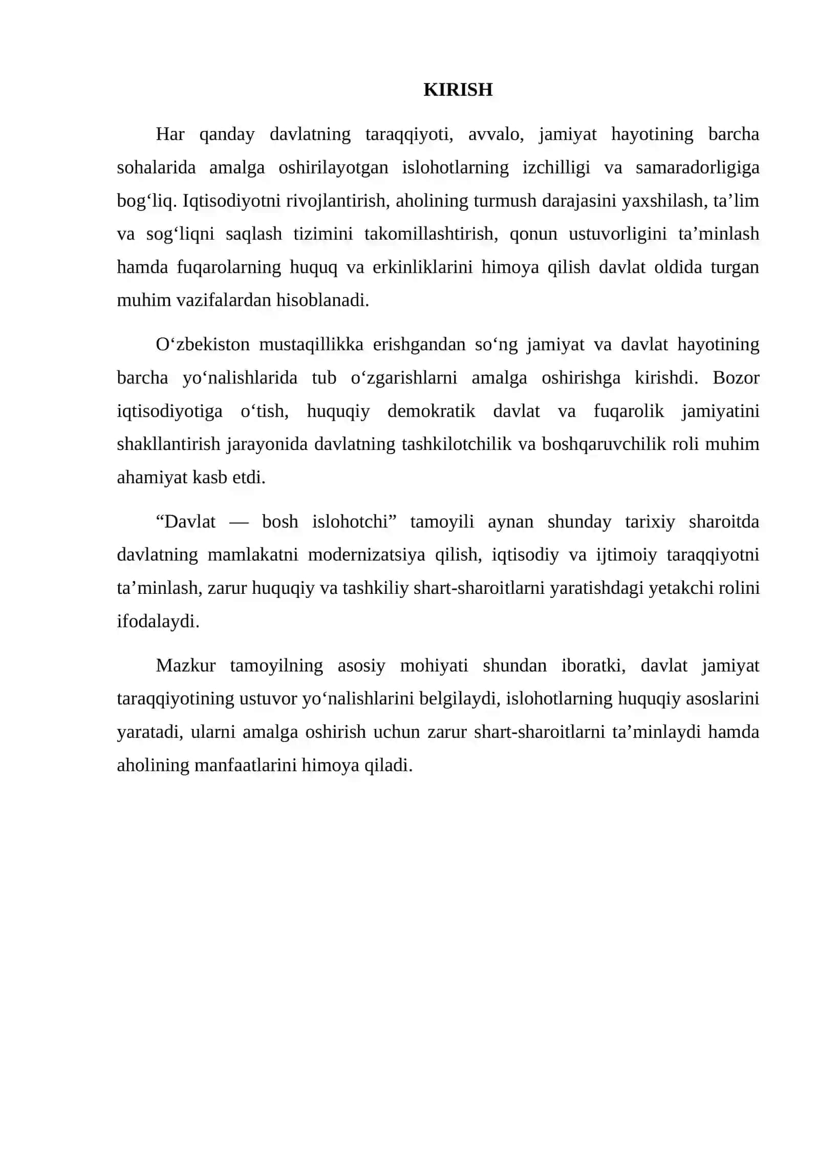 DAVLAT — BOSH ISLOHOTCHI TAMOYILINING MOHIYATI 2
